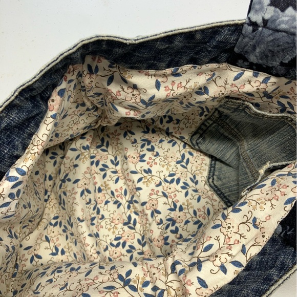Handmade Upcycled Shoulder Bag/Tote, Faded Blue Denim - Picture 3 of 4